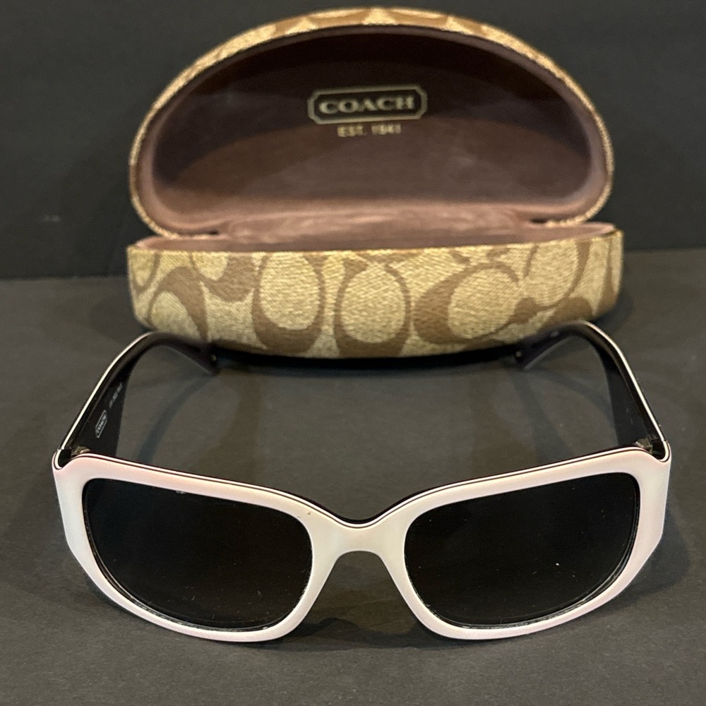 Coach Lexi S493 White Pink 125mm Sunglasses w/Case Women’s Designer Shades - Picture 2 of 9